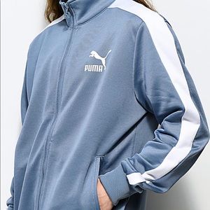 Blue puma zip up sweatshirt